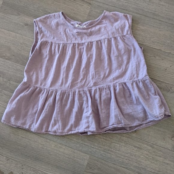 VELVET BY GRAHAM & SPENCER / LAVENDER SLUB KNIT PEPLUM TOP / LARGE - Picture 2 of 10